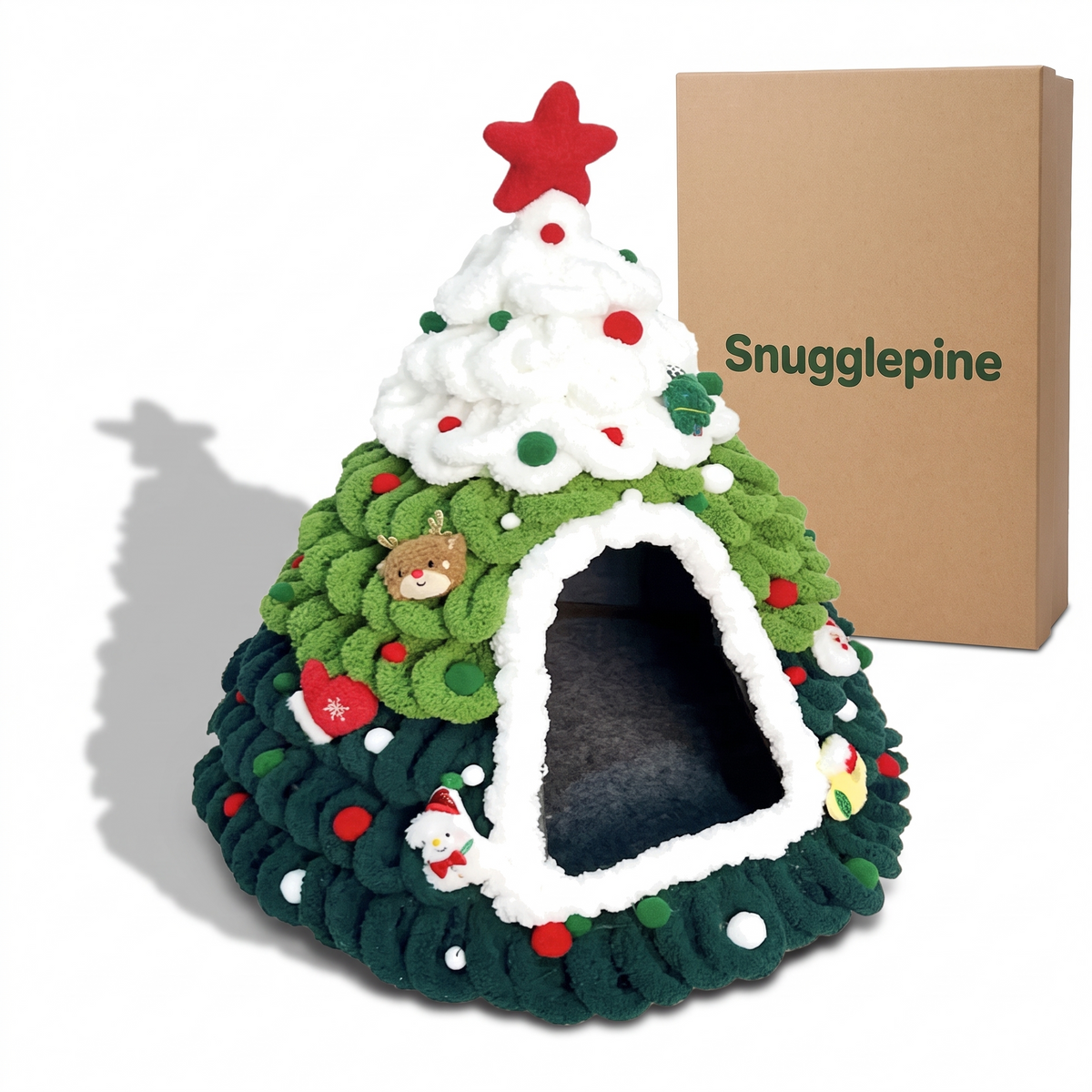 Cozy Christmas Tree Hideaway Pet Bed