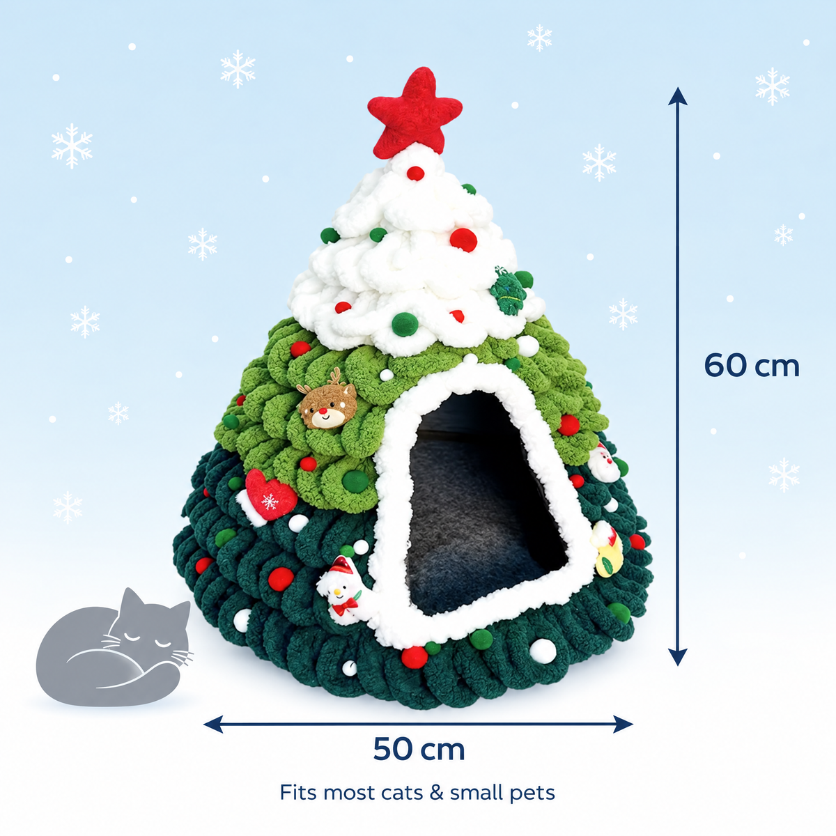 Cozy Christmas Tree Hideaway Pet Bed