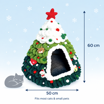 Cozy Christmas Tree Hideaway Pet Bed