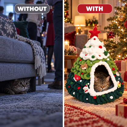 Cozy Christmas Tree Hideaway Pet Bed