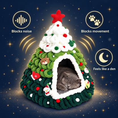 Cozy Christmas Tree Hideaway Pet Bed